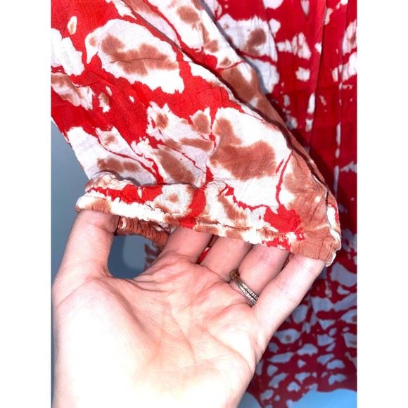 Young fabulous and broke cute red flowy midi juniper dress small 0013 - Picture 7 of 14